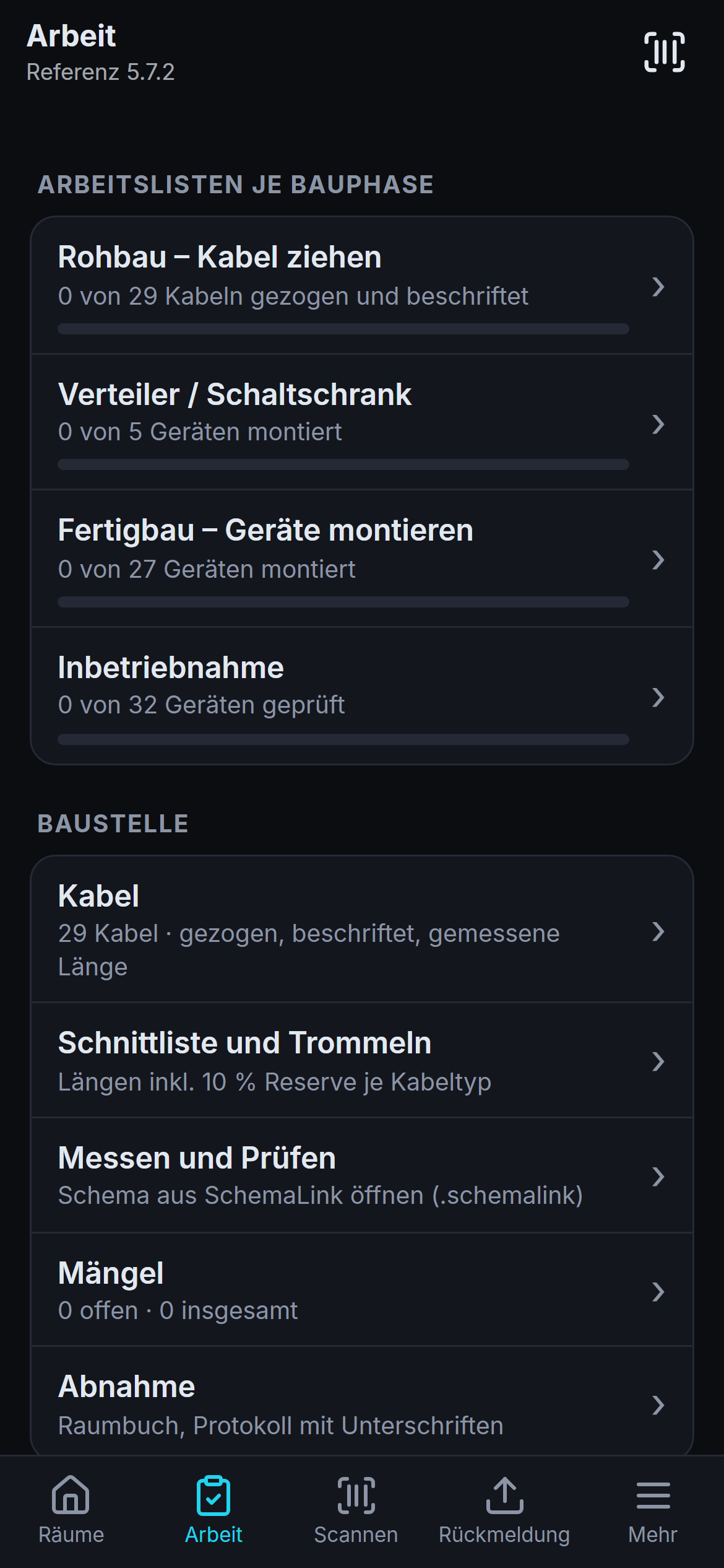 SiteLink auf dem iPhone: Arbeitslisten je Bauphase vom Rohbau bis zur Inbetriebnahme